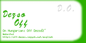 dezso off business card